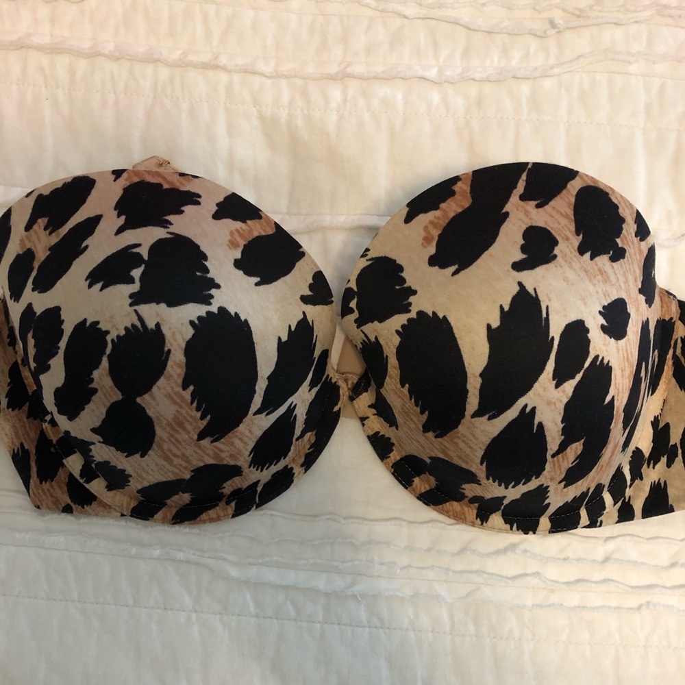 VS Leopard Strapless Bra